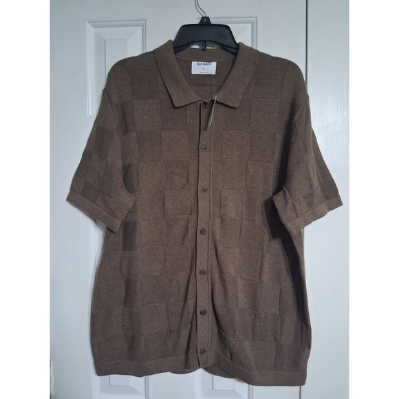NWT Men's Old Navy Taupe Short Sleeve Sweater Size XL - Picture 2 of 7